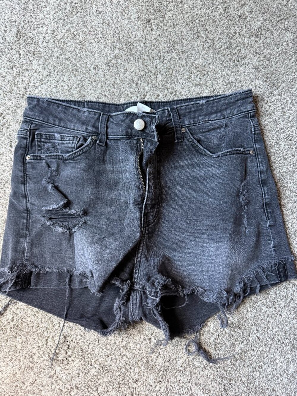 Women's Distressed Black Jean Shorts